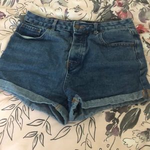 Denim high waisted shorts